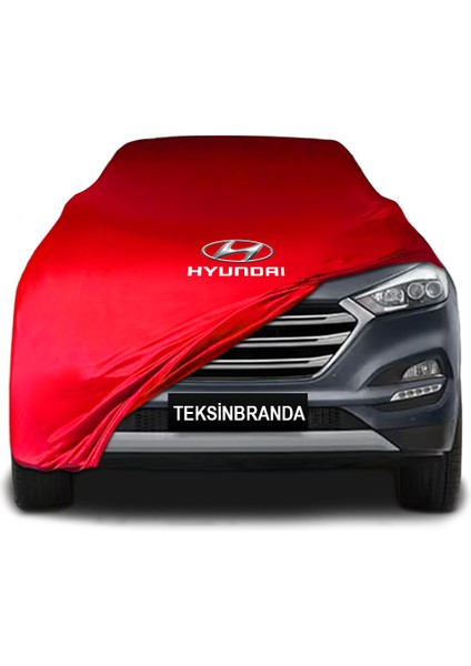 Hyundai Tucson (2015 - 2020) Kırmızı Kumaş Araba Branda Logolu Kumaş Araba Brandası Penye Oto Branda
