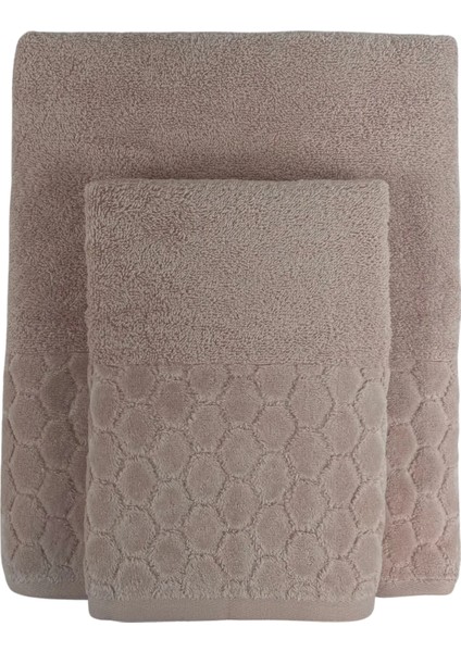 Banyo Duş Havlu Seti %100 Pamuk 90X150 cm ve 50X90 cm Vücut ve Baş Kafa Havlusu 2 Parça Desenli
