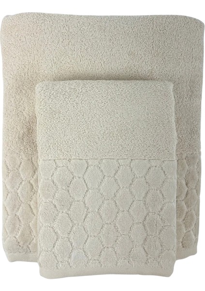 Banyo Duş Havlu Seti %100 Pamuk 90X150 cm ve 50X90 cm Vücut ve Baş Kafa Havlusu 2 Parça Desenli