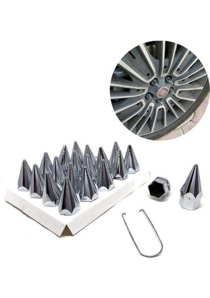 Sivri Mermi Bijon Kapağı Sökme Aparatlı Krom 19MM