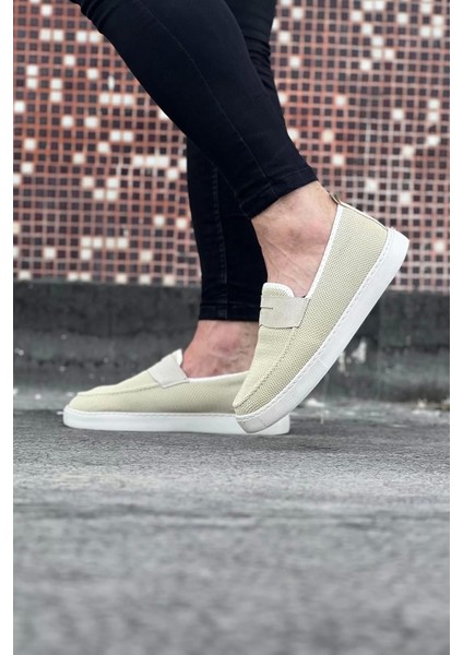 WG061 Bej Triko Babet Erkek Casual Ayakkabı