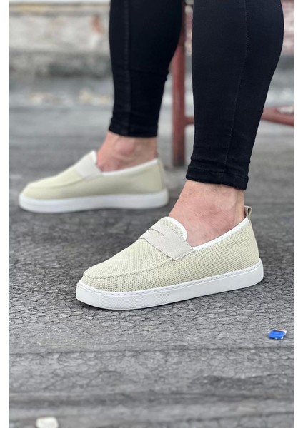 WG061 Bej Triko Babet Erkek Casual Ayakkabı