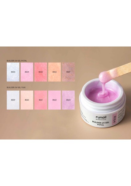 Professional Protez Tırnak Jeli Uv Builder Gel Potal Pembe 15gr 8555