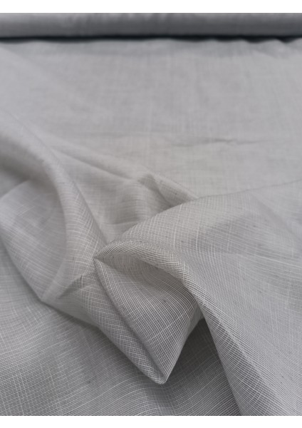 Modern Düz Keten Tül Perde - Açık Gri - Pileli Dikim 1x2,5 Pile - U74817