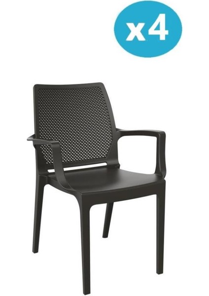 SY-2504 Plastik Icon Bahçe Koltuk Sandalye 4'lü Set