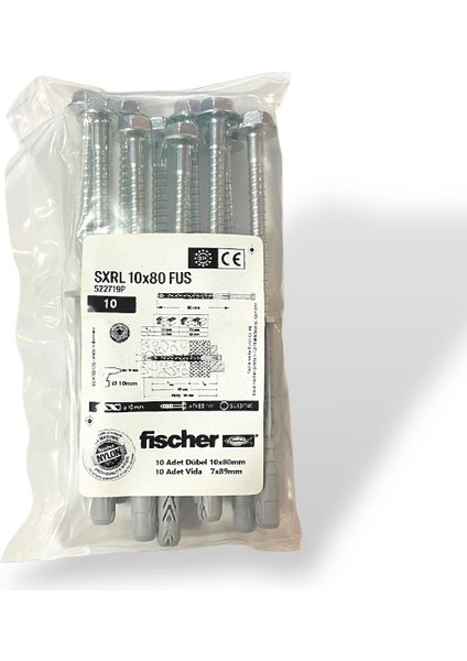 Sxrl 10 x 80 Fus Çerçeve Dübeli – 10’lu Poşet