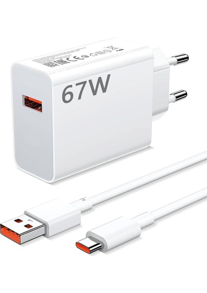Xiaomi Mi 14 Civi Modeli Için 67W Turbo Süper Hızlı Şarj Aleti