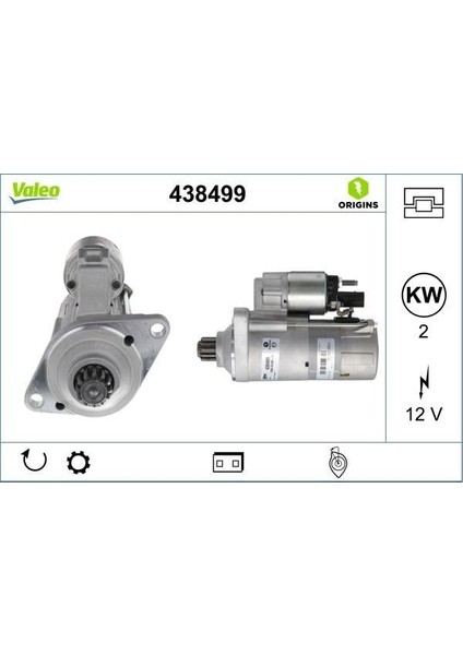 12V Marş Motoru 12 Diş 2 Kw Audı A3/a4/q3-Seat Altea/leon-Skoda Octavıa/superb-Vw Caddy/golf