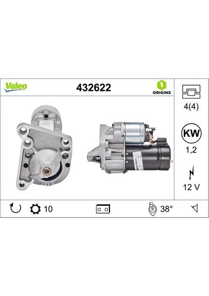 12V Marş Motoru 9 Diş/10 Diş 1.2 Kw Renault Clıo/megane