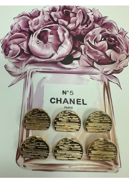Metal Gold Rengi Ceket Blazer Trençkot Düğme 6 Adet