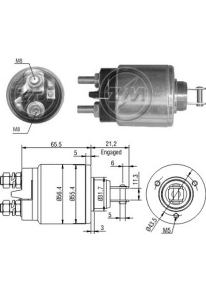 12V Marş Otomatiği Rus Tipi (3 Delik) Lada Samara