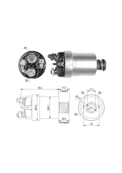 12V Marş Otomatiği Fransız Tipi (2-Saplama)