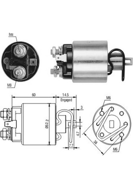 12V Marş Otomatiği Hıtachı Tipi Sağ Fıat-Opel