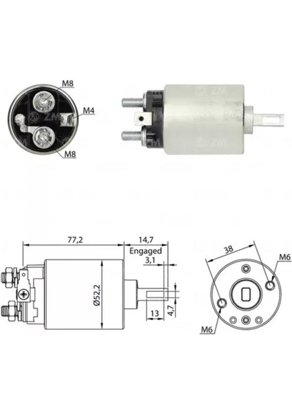 12V Marş Otomatiği Hıtachı Tipi Sağ Isuzu-Komatsu-Nıssan fırsatları