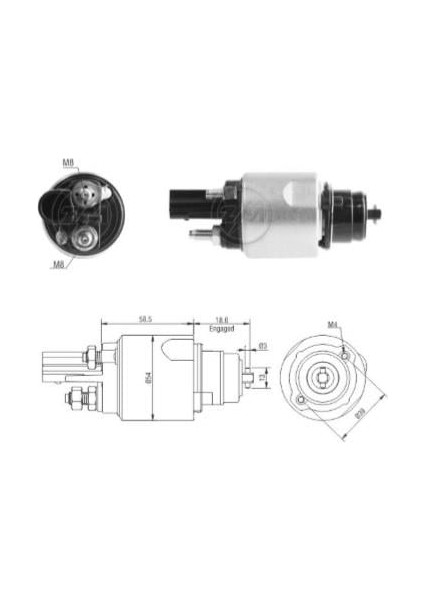 12V MARŞ OTOMATİĞİ VALEO TİPİ (2/3DELİK) (FİŞLİ OVAL SOKET SAĞ) VW AUDI-PORSCHE-SEAT-SKODA-VW