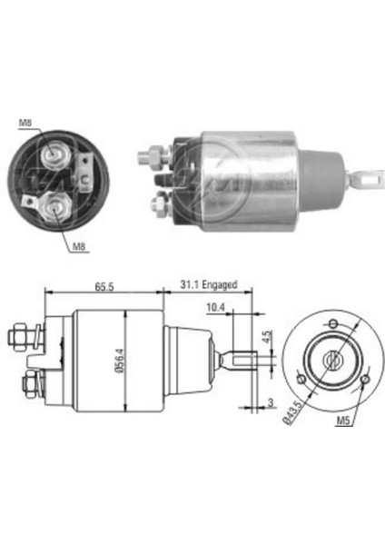 12V Marş Otomatiği Bosch Tipi (41 Mm/42 Mm) (Körüklü) (Fişli) Kmm modelleri