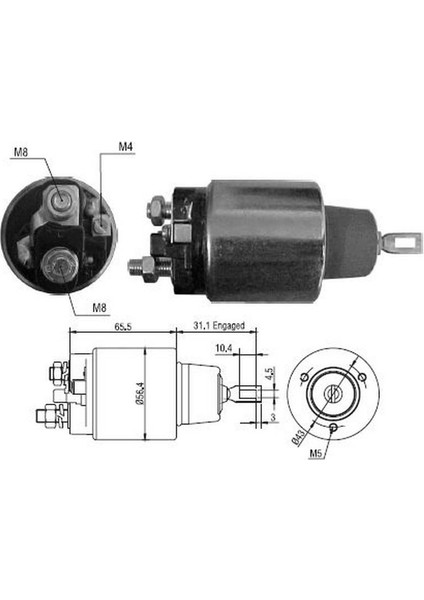 12V Marş Otomatiği Bosch Tipi (41 Mm/42 Mm) (Körüklü) Vidalı Kmm