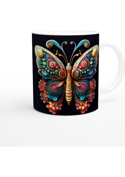 Altın Kanatlı Sanatsal Kelebek Kupa Bardak modelleri