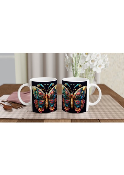 Altın Kanatlı Sanatsal Kelebek Kupa Bardak indirimleri