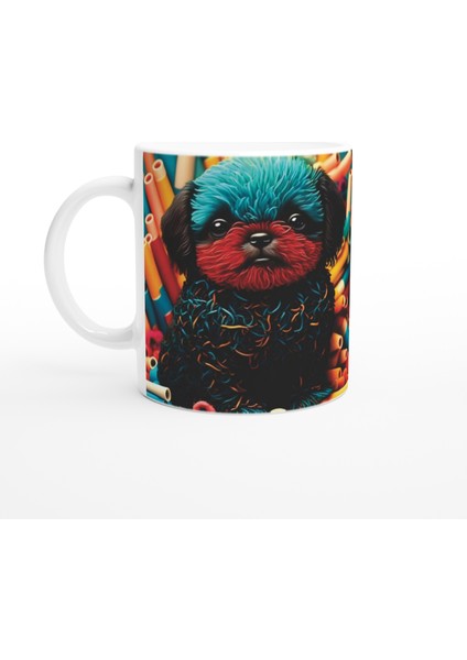 Neon Renkli Sevi mli Köpek Kupa Bardak