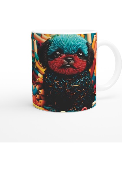 Neon Renkli Sevi mli Köpek Kupa Bardak