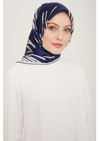 Ipek Eşarp 2024 Yaz - 9165-80 Lacivert Gri Twill