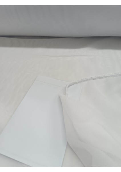 Modern Düz Tül Perde - Ekru - Pileli Dikim 1x2,5 Pile - T74814