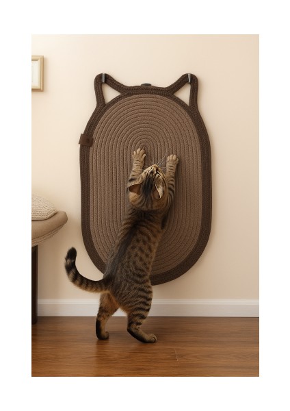 Mikopet Dekoratif Kedi Kulaklı Tırmalama Paspası