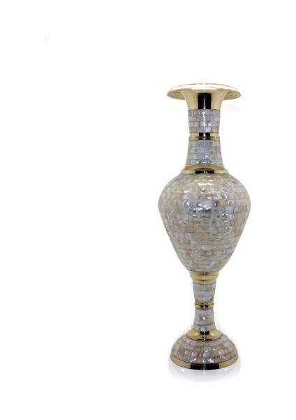 Pirinç Sedefli Vazo 45 cm