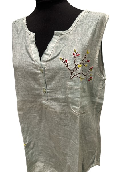 Işlemeli Pamuk Keten Gömlek fiyatları