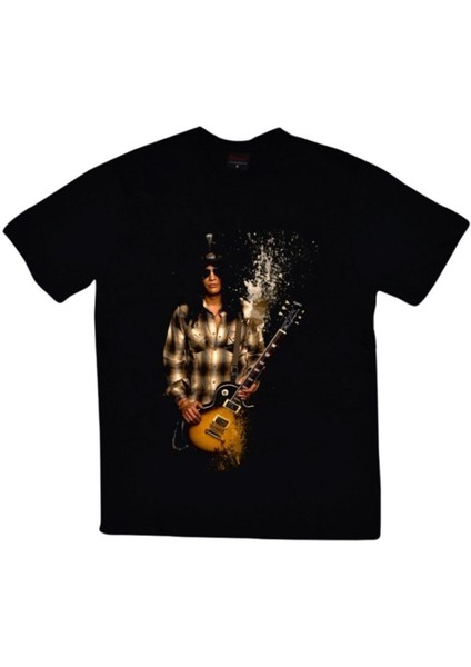 Guns N Roses Baskılı Unisex %100 Pamuk Siyah T-Shirt