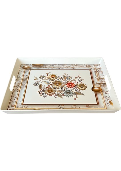 Çay Kahve Sunum Tepsisi, Beyaz Renk, 1 Adet, 375X275 mm fırsatları