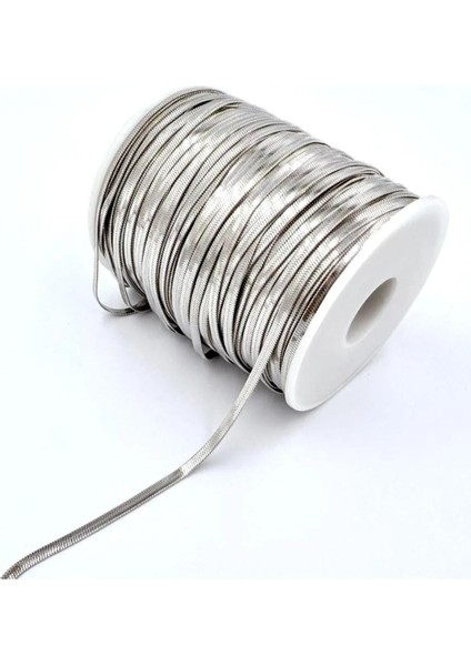 Çelik Gümüş Italyan Zincir 1 Metre 3 Mm