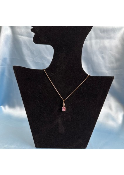 316L Çelik Pembe Zirkon Taşlı Rose Kolye modelleri