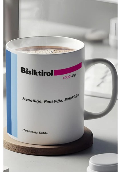 Bisktrol Baskılı Kupa Bardak - Komik Yazılı Kupa Bardak