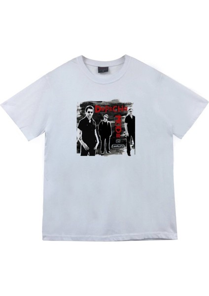 Depeche Mode Baskılı Unisex %100 Pamuk Beyaz T-Shirt