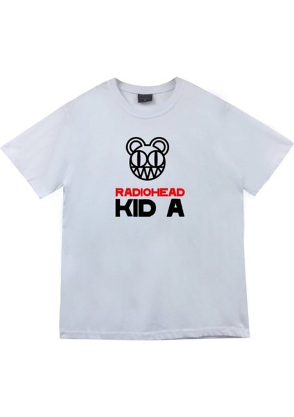 Radiohead Baskılı Unisex %100 Pamuk Beyaz T-Shirt
