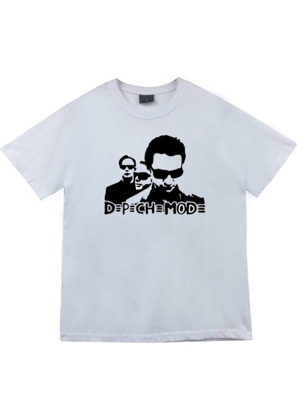 Depeche Mode Baskılı Unisex %100 Pamuk Beyaz T-Shirt