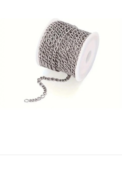 5 Metre Gümüş Kararma Yapmaz Zincir ; Her Türlü Takı Yapımında Kullanılır