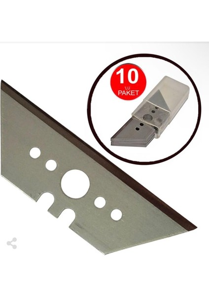 Emniyetli Iş Güvenliği Maket Bıçağı Yedek Ucu 10'lu Pkt
