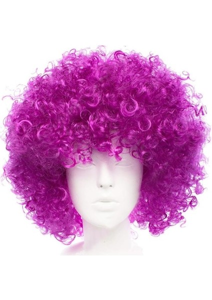 Koyu Mor Violet Renk Afro Bonus Parti Peruğu