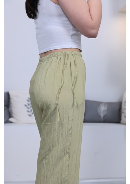 Ipli Yeşil Renk Tril Pantolon