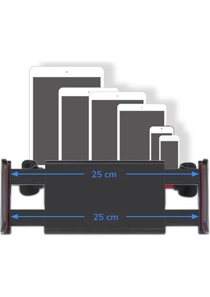 ® Oto Koltuk Arkası Telefon Tablet Tutucu Ayarlanabilir 360 Derece Dönebilen Pratik Stand