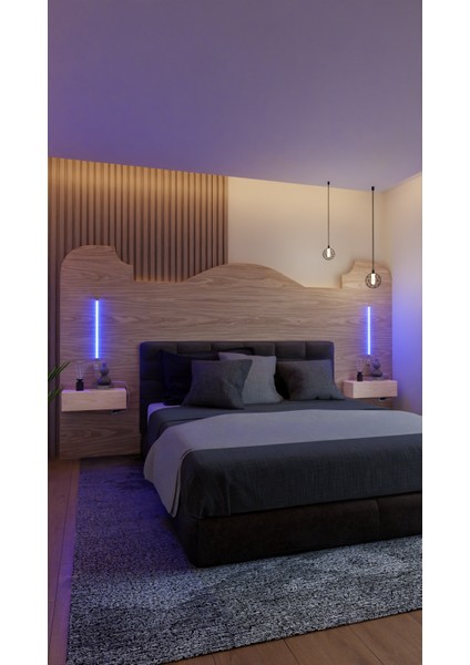 50 Santimetre Rgb Renkli Kumandalı Lambader (2'li Set)
