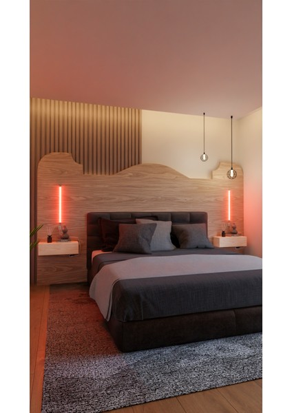 50 Santimetre Rgb Renkli Kumandalı Lambader (2'li Set)
