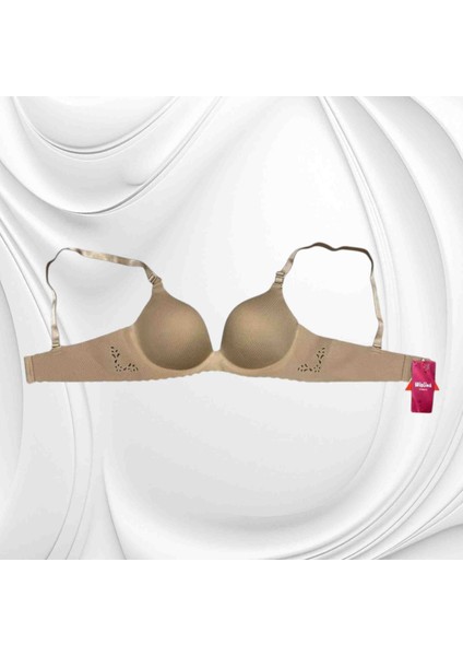 Wiolina 4090 Petek Desenli Lazer Kesim Dikişsiz Push Up (Dolgulu) Siyah Sütyen fiyatları