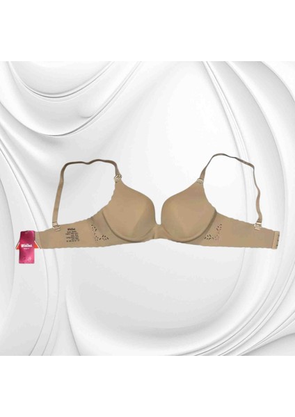 Wiolina 4090 Petek Desenli Lazer Kesim Dikişsiz Push Up (Dolgulu) Siyah Sütyen modelleri