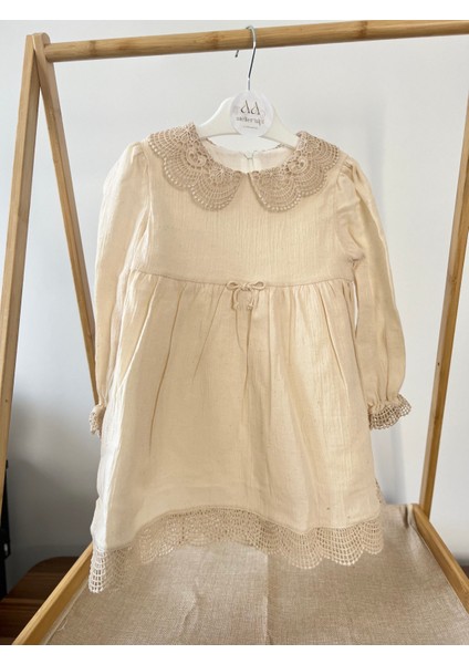 Kız Bebek Dantel Yaka Elbise - Özel Günler Için Şık ve Zarif | 6 Ay-5 Yaş