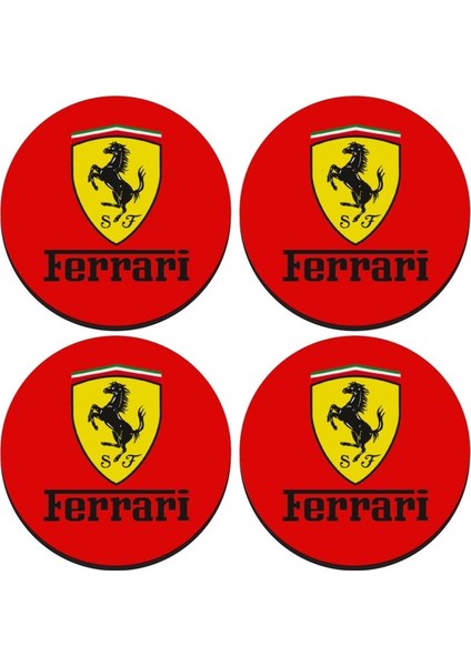Kırmızı Ferrari Logolu Jant Göbek Sticker