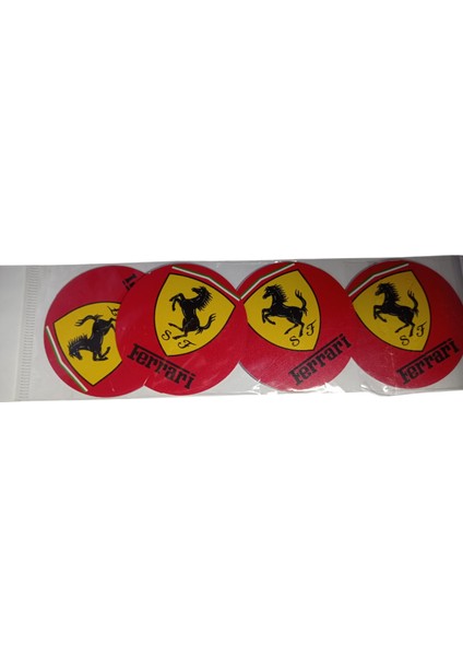 Kırmızı Ferrari Logolu Jant Göbek Sticker